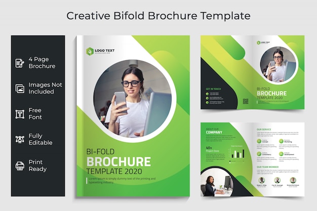 Creative business bifold brochure template design