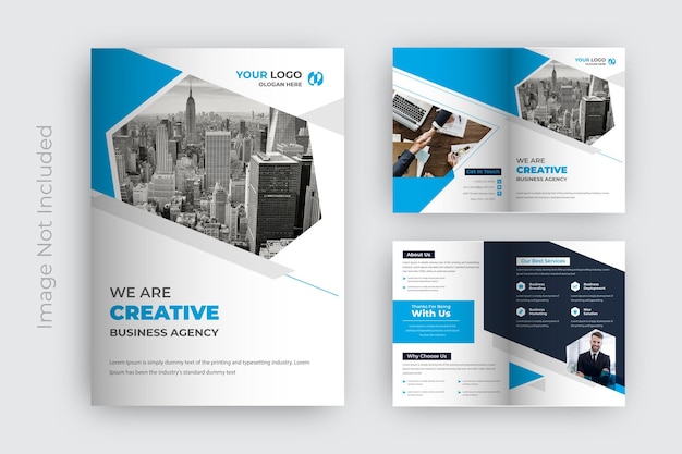 Vettore modello di brochure bifold business creativo