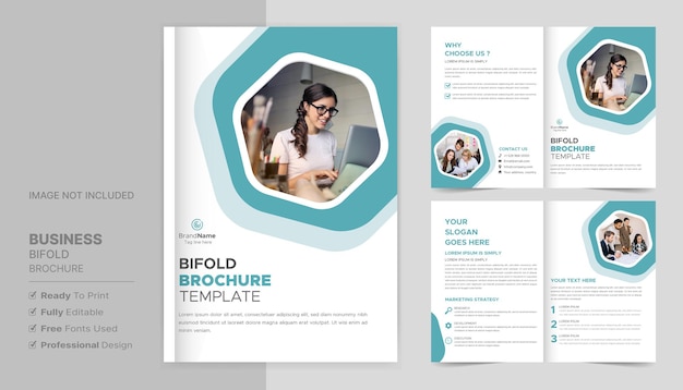 Creative business bifold brochure template