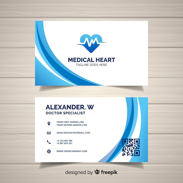 Vector creative business card concept for hospital or doctor