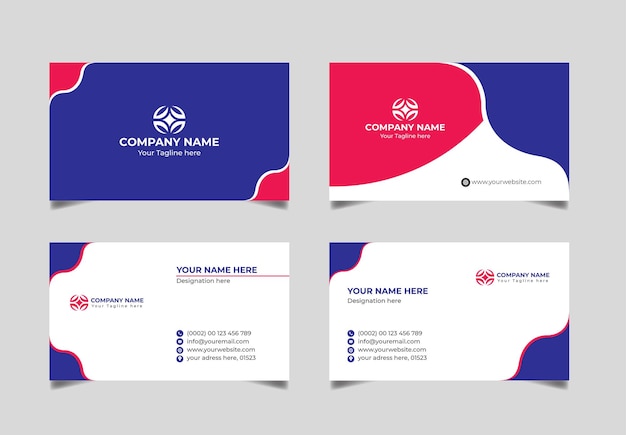 Creative business card design template professional pink color corporate card design