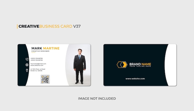Креативный шаблон визитной карточки v37