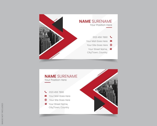 Vector creative business card template with geometric shapes, name card vector illustration layout