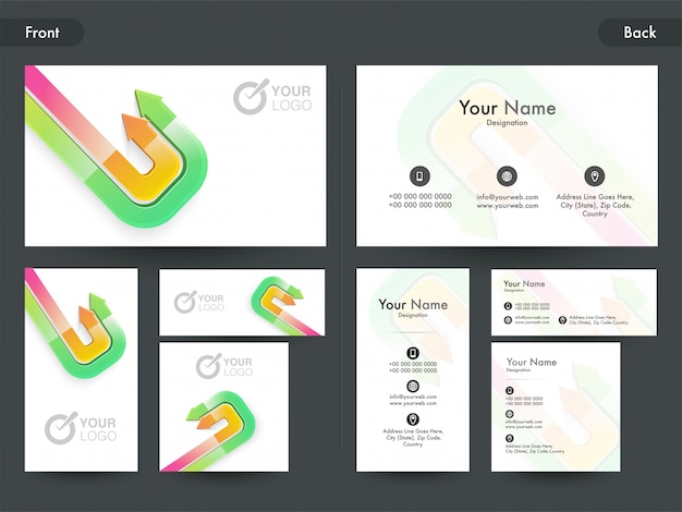 Vector creative business card or visiting card set.