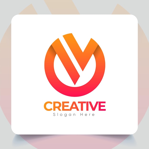 Design creativo del logo del cerchio aziendale, colore sfumato con un concetto di design semplice, vettore premium.