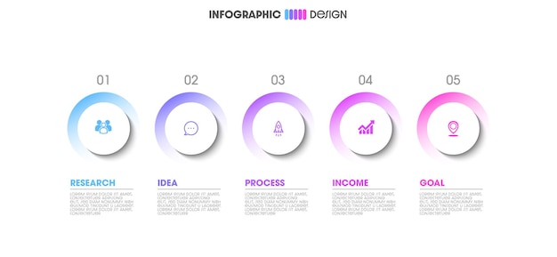 Creative business concept with 5 optionsTimeline infographics design vector