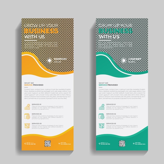 Creative Business and corporate, agency, modern Rollup standee banner design with two colors