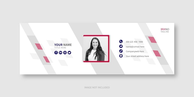 Creative business and corporate email signature template design or email footer and personal social