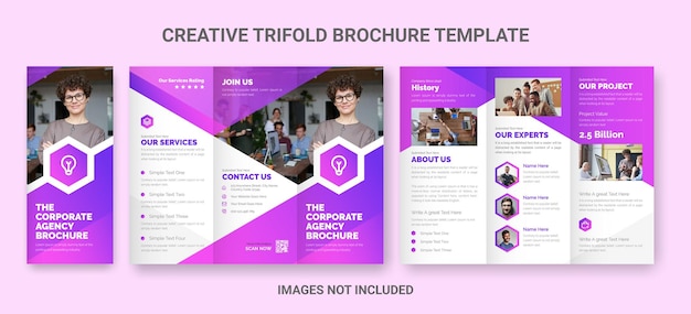 Creative business corporate trifold flyer brochure template design