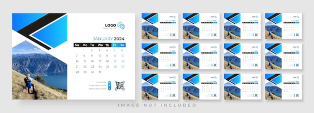 Vector creative business desk calendar 2024