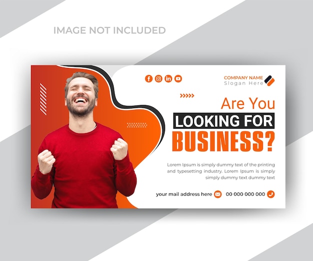 Creative business and digital marketing youtube thumbnail or web banner template