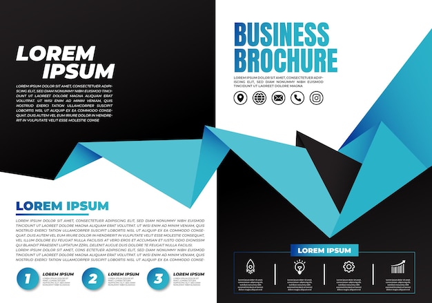 Business creativo doppio modello di brochure vettore