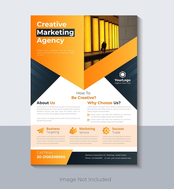 Creative business flyer design corporate flyer template Premium Vector