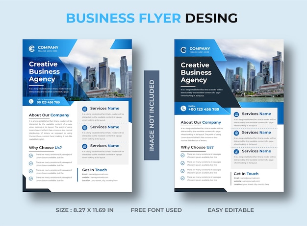 Creative business flyer design premium vector