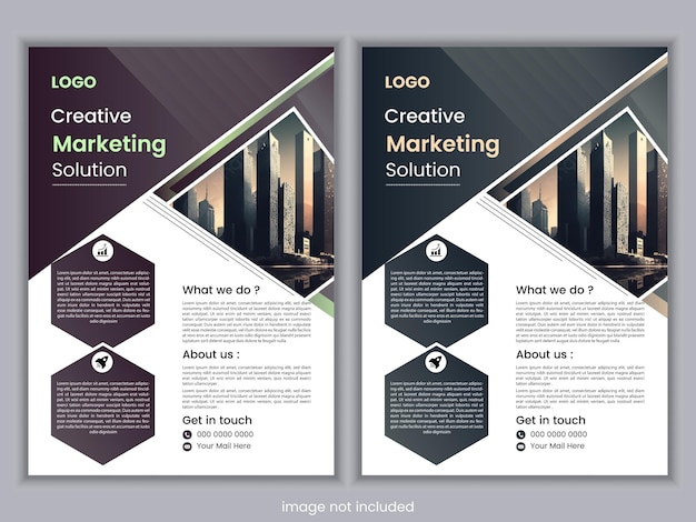 Creative business flyer design template with photo place holder
