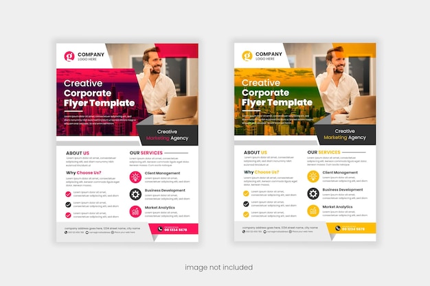 Креативный шаблон бизнес-флаера дизайн шаблона флаера или дизайн корпоративного бизнес-флаера