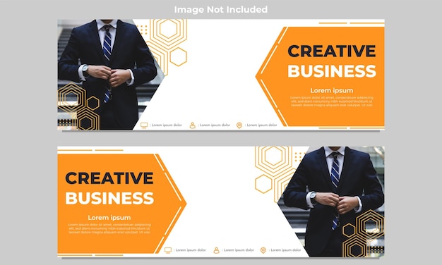 Vector creative business horizontal banner template design