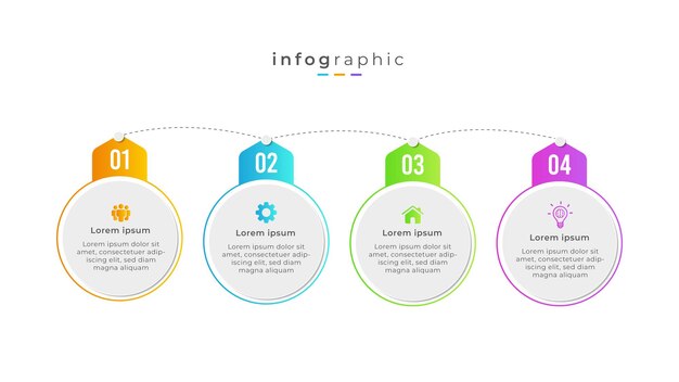 Cronologia infografica aziendale creativa e concetto di presentazione