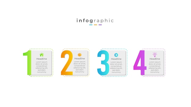 Cronologia infografica aziendale creativa e concetto di presentazione