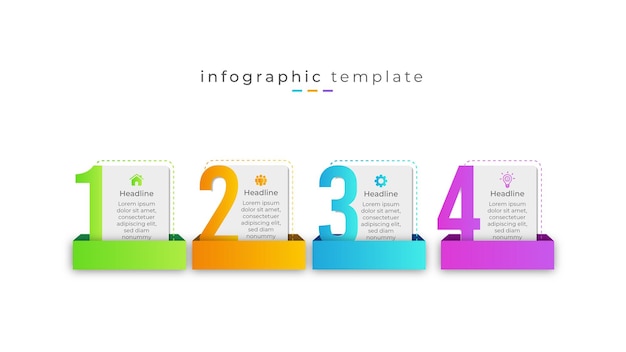 Cronologia infografica aziendale creativa e concetto di presentazione