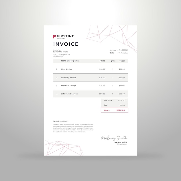 Modello di progettazione fattura aziendale creativa vettore premium