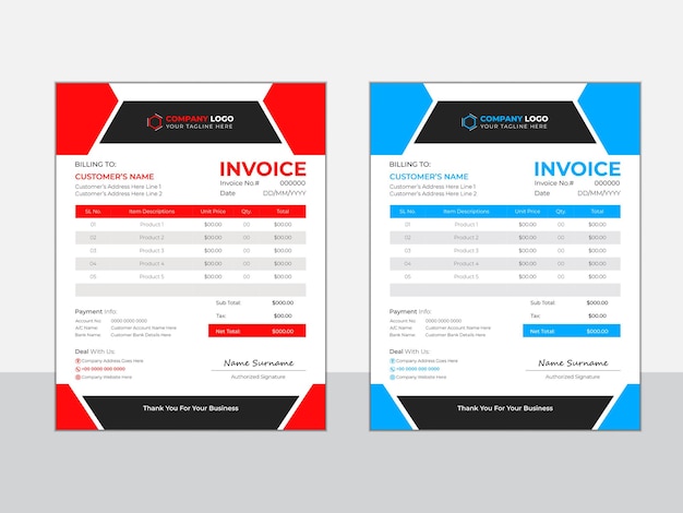 Vector creative business invoice design template