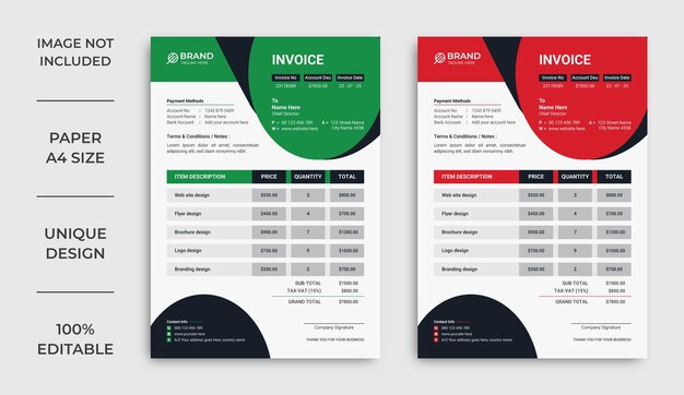 Vector creative business invoice template