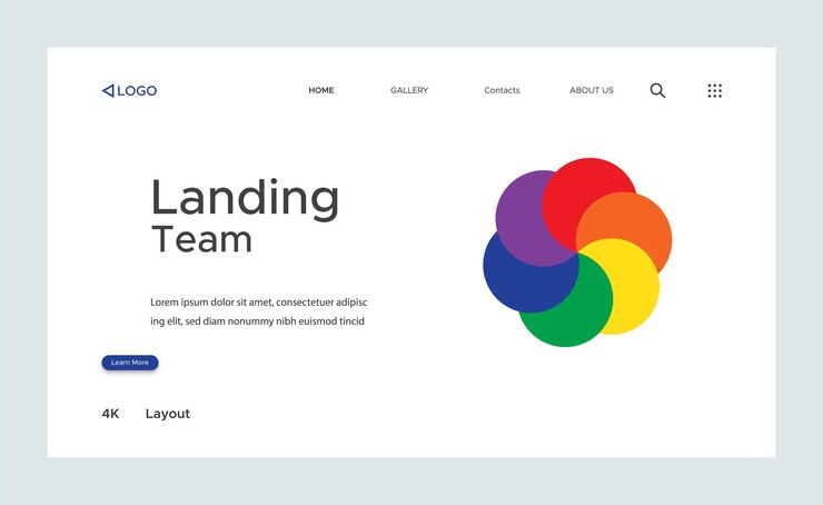 Vector creative business landing page design abstract landing page