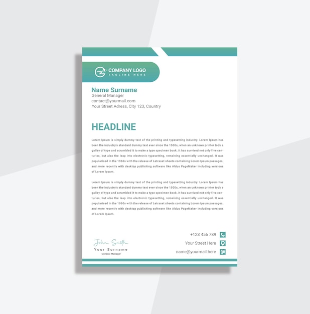 Creative business letterhead template design