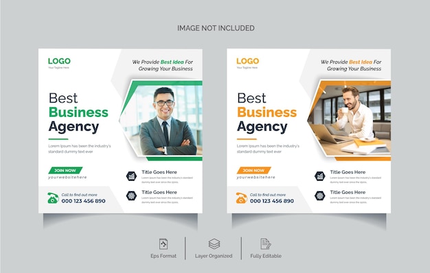 Creative business marketing agency instagram post design square flyer or social media banner