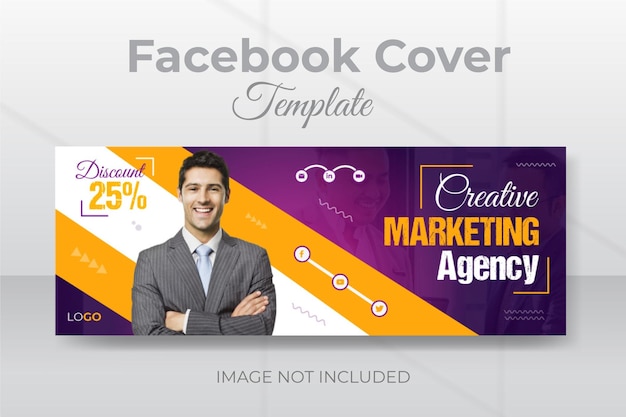 Vector creative business marketing agency social media facebook cover design or webinar template