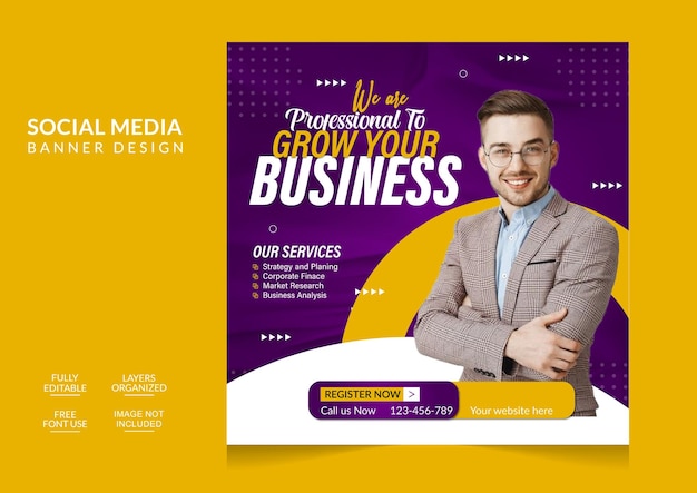 Creative business marketing agency social media post template