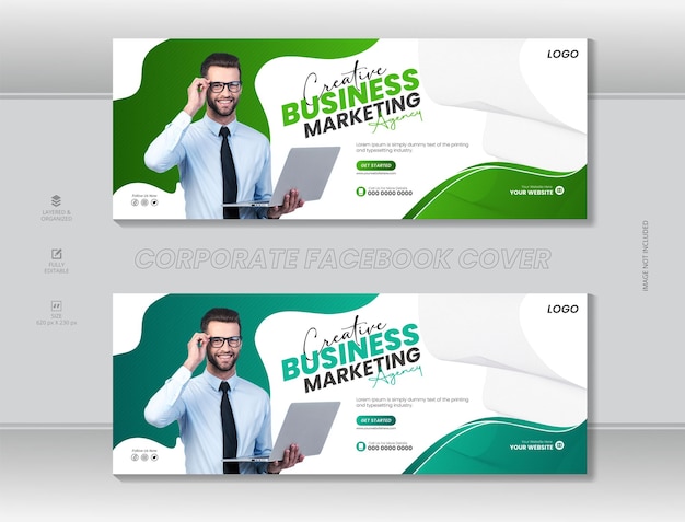 Creative business marketing facebook cover page template