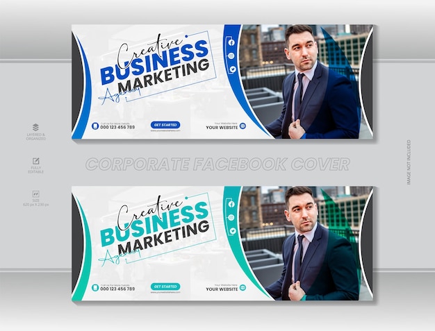 Creative business marketing facebook cover page template