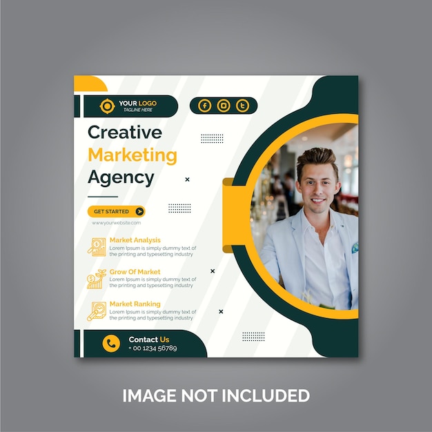 creative business marketing social media post template premium