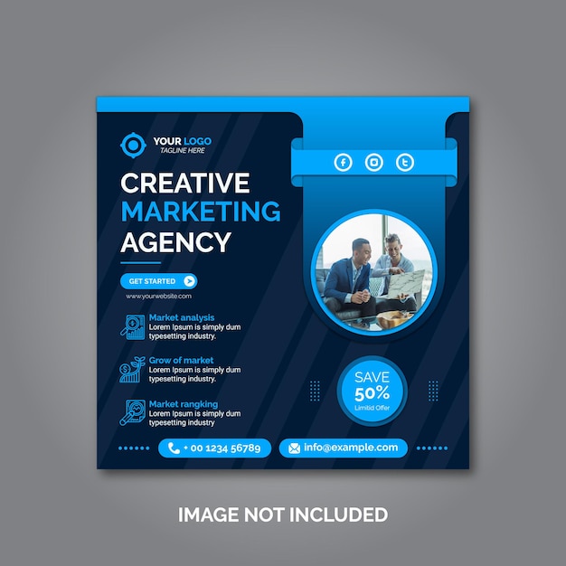 Creative business marketing social media post template