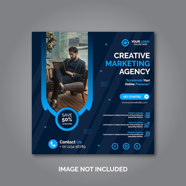 Creative business marketing social media post template