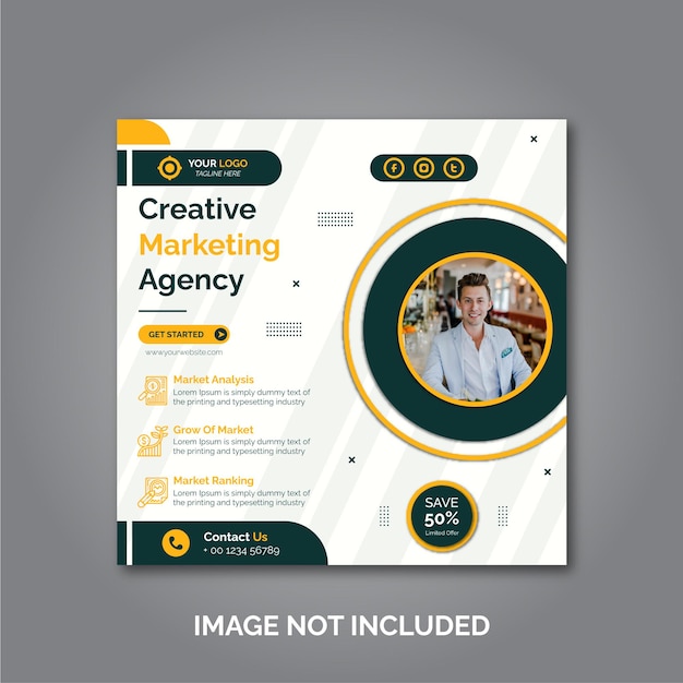 creative business marketing social media post template