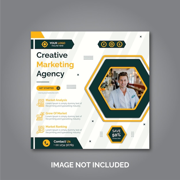 Creative business marketing social media post template