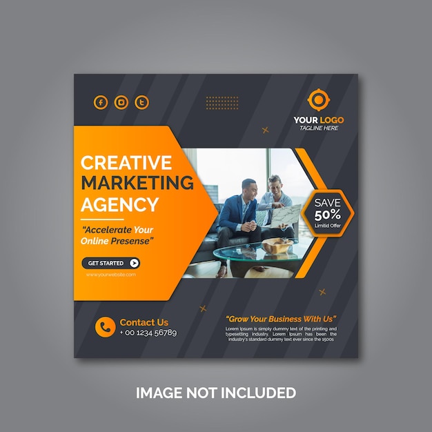 Creative business marketing social media post template