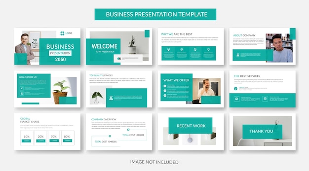 Креативный бизнес-шаблон презентации с минимальными слайдами с шаблоном инфографики
