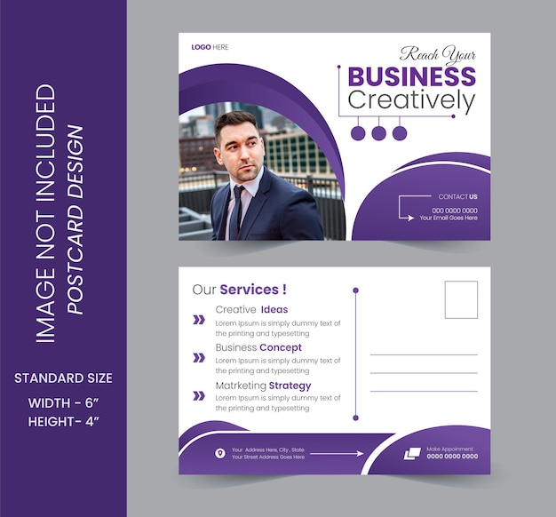 creative business postcard template design