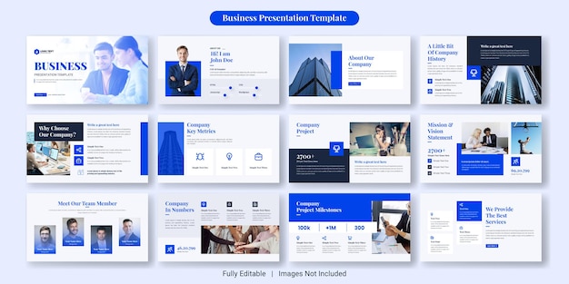 creative business powerpoint presentation slides template design set
