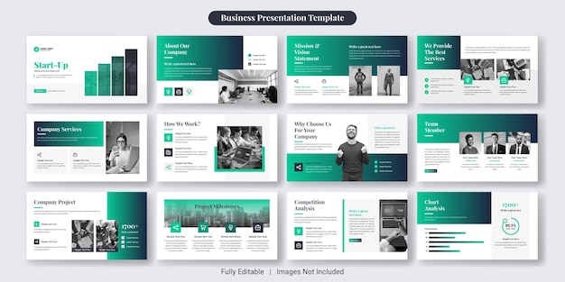 Creative business PowerPoint presentation slides template design set