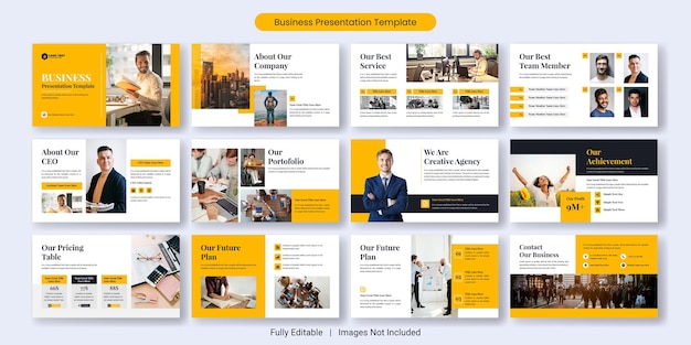 Creative business PowerPoint presentation slides template design set