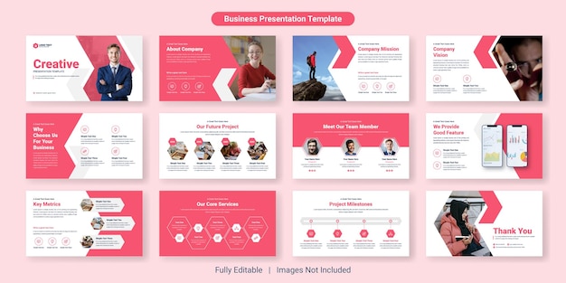 Creative business powerpoint presentation slides template design set