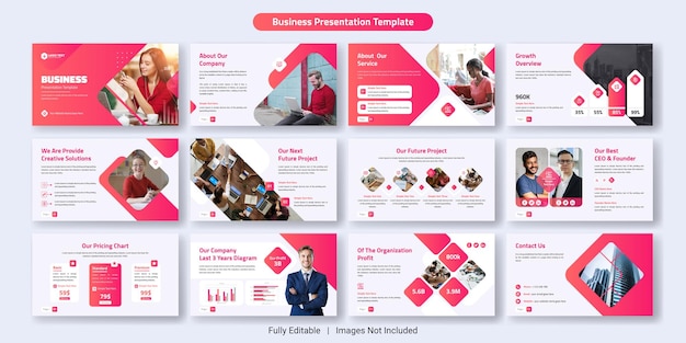 Creative business powerpoint presentation slides template design set