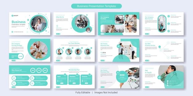 Creative business powerpoint presentation slides template design set