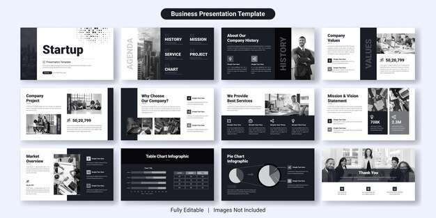 Vector creative business powerpoint presentation slides template design set