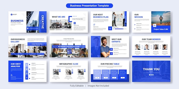 creative business powerpoint presentation slides template design set